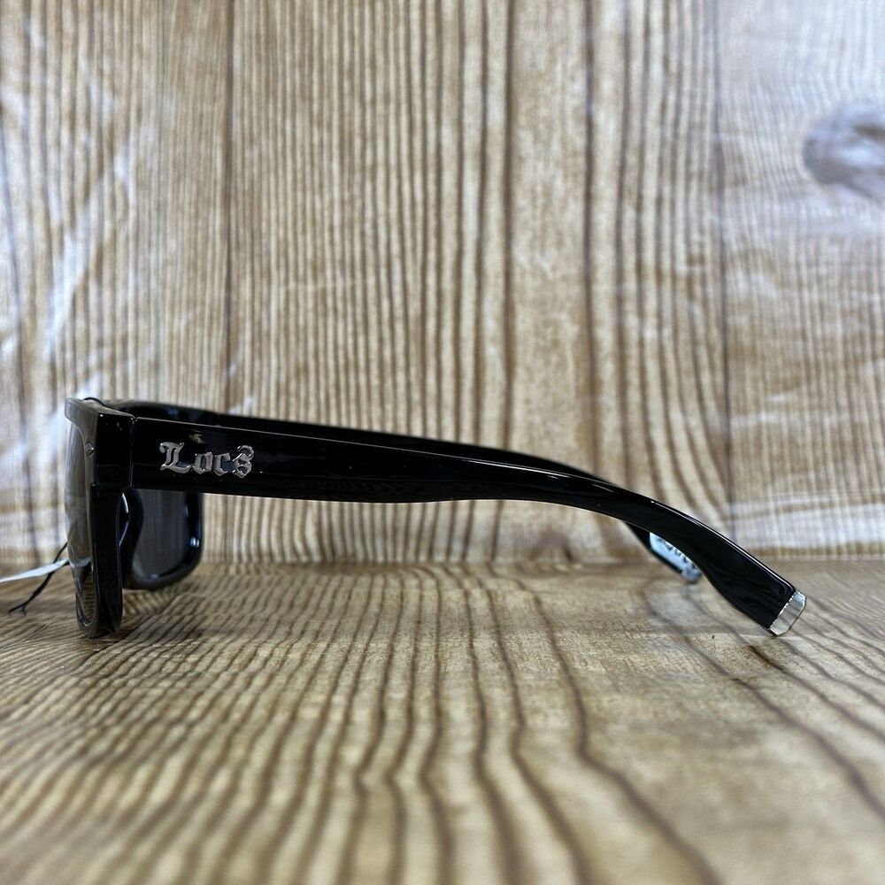Locs Sunglasses Flat Top‎ Frame Gloss Black Finish UV400 91147-BK Cat. 3 - Picture 6 of 12
